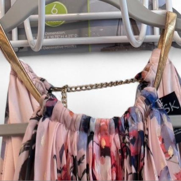 MSK Floral Halter Maxi Dress in Blush Pink Size 8 - Picture 6 of 7